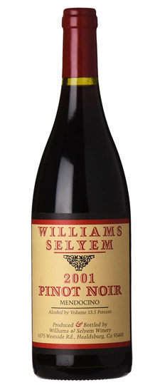 2001 Williams Selyem Mendocino Pinot Noir