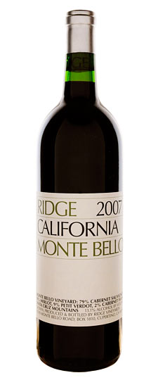2007 Ridge Vineyards "Monte Bello" Santa Cruz Mountains Cabernet Sauvignon