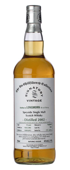 2002 Longmorn 10 Year Old K&L Exclusive Signatory Single Barrel Single Malt Whisky (750ml)