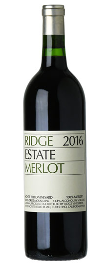 2016 Ridge Vineyards "Estate" Santa Cruz Mountains Merlot