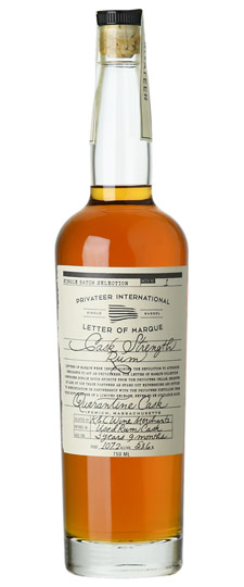 Privateer Rum "Letter of Marque Thick Distillation - Quarantine Cask" Barrel #P145 Single Barrel Cask Strength American Rum (750ml)