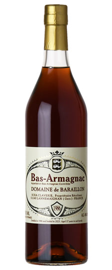 1986 Domaine de Baraillon 37 Year Old K&L Exclusive Bas-Armagnac (750ml)