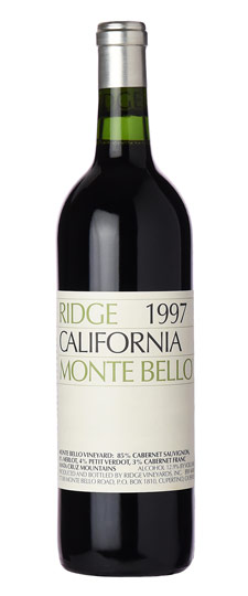 1997 Ridge Vineyards Monte Bello Santa Cruz Mountains Cabernet