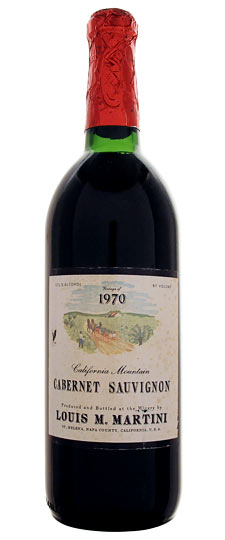 1970 Louis Martini Napa Cabernet Sauvignon (1.5L) (some top shoulder ...